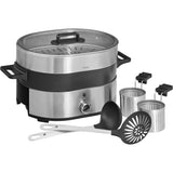 WMF Lono Hot Pot & Steamer, olla eléctrica versátil 1750 W, Negro, Acabados de Acero Inoxidable de Cromargan
