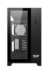 SaharaGaming (Panel de Metal Templado y Malla) (Solo Funda, Vidrio Templado) Compatible con E-ATX, ATX, Micro-ATX e ITX