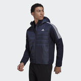 adidas Men's Essentials Insulated Hooded Hybrid Jacket (Midweight)