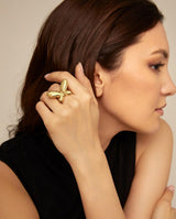 UNO de 50 | Anillo con Forma de Mariposa Grande | Bañado en Oro de 18k | Talla 12 | Joya Artesanal | Hecho en España