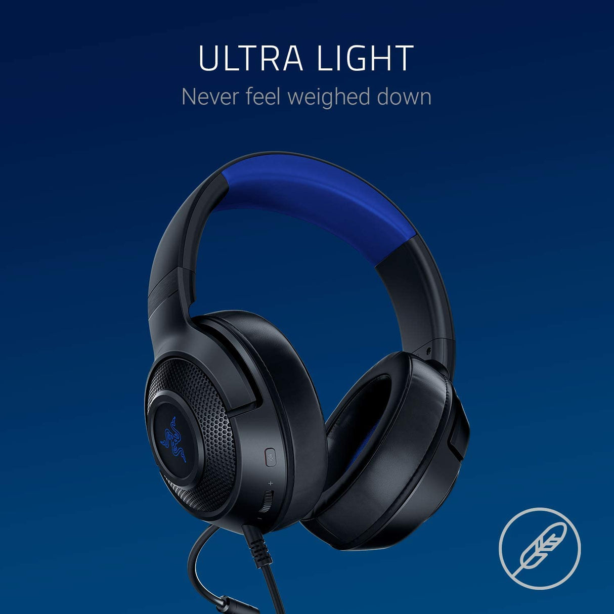 Razer Kraken X para consola - Auriculares Gaming con cable para consola (micrófono Cardiod plegable, controladores de 40 mm personalizados, conexión de 3,5 mm, almohadillas ovaladas) Negro y azul