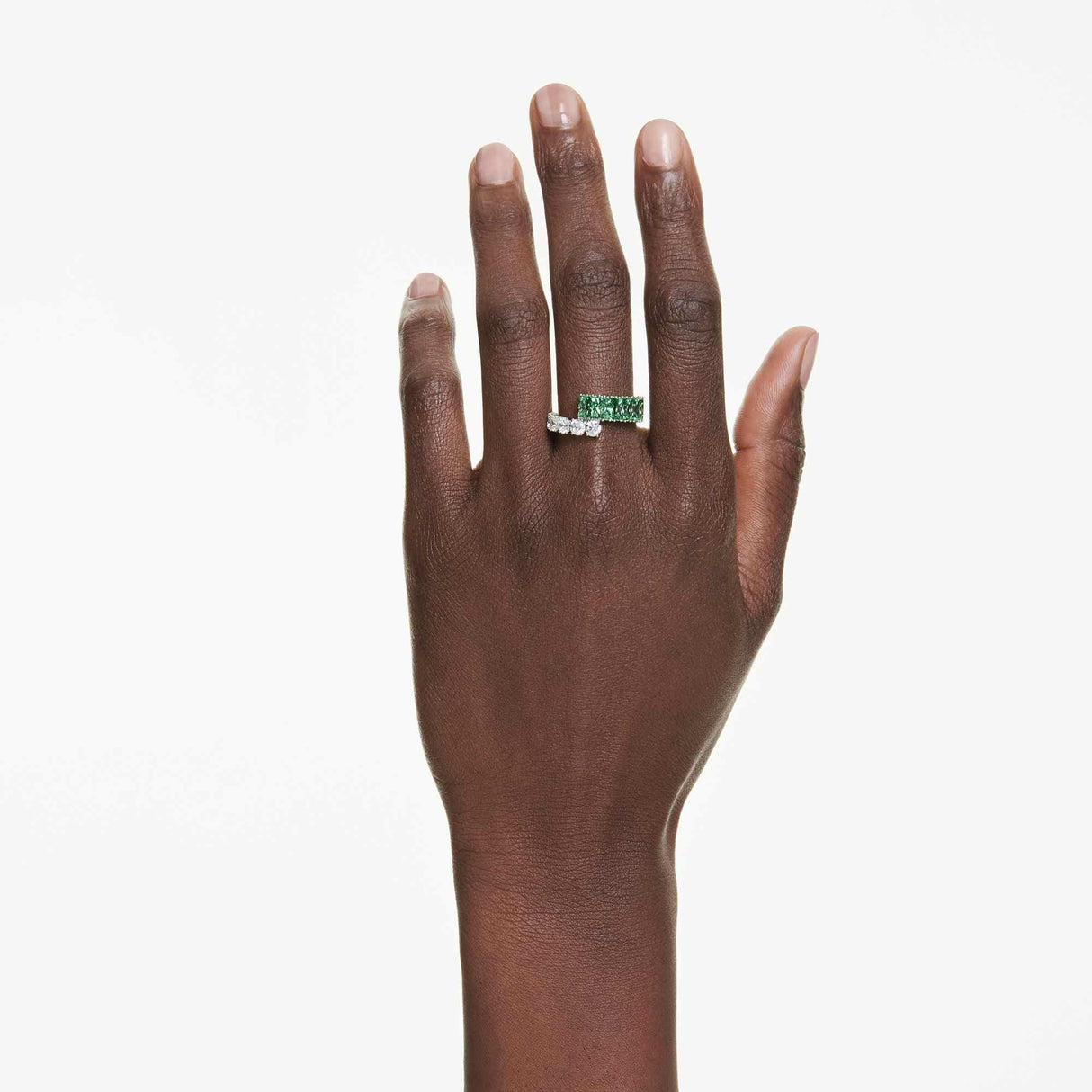 Swarovski Anillo Matrix, Tallas mixtas, Verde, Baño de rodio