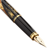 PLATINUM Pluma estilográfica japonesa VICOH KANAZAWA GOLD LEAF 18KT MT FUJI/Nib/pluma: F/hecha a mano/pluma de oro de 18 quilates/con caja de regalo/pluma estilográfica negra