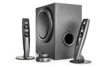 Wavemaster STAX - Sístema de Altavoces 2.1 Activos (46 Vatios) para el Uso con TV/Tableta/Smartphone/PC, Negro (66201)