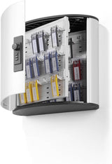 Durable 197723 Armario de llave KEY BOX CODE 54 con cerradura de combinación para 54 llaves, plateado