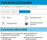 HP OfficeJet Pro 8122e, Impresora multifunción profesional de tinta A4 a color, Copia, Escáner, Mobile Fax, Wi-Fi, Impresión a doble cara automática, 3 meses de impresión Instant Ink con HP+, Gris