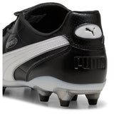 PUMA King Liga FG/AG, Soccer Shoe Unisex Adulto, Black White Silver, 40.5 EU