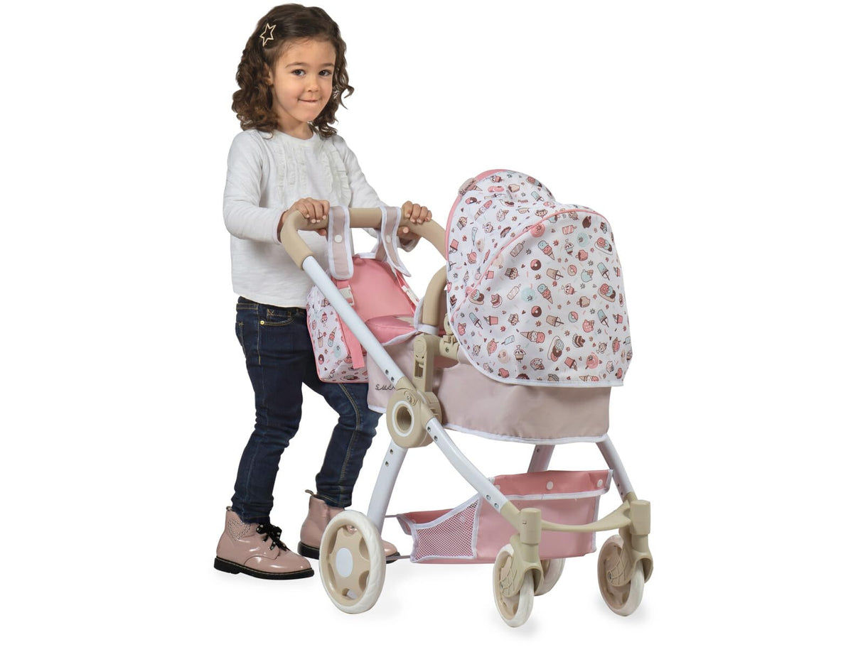 DE CUEVAS TOYS Coche Muñeca 3 X 1 Plegable Sweet 41X62X70Cm