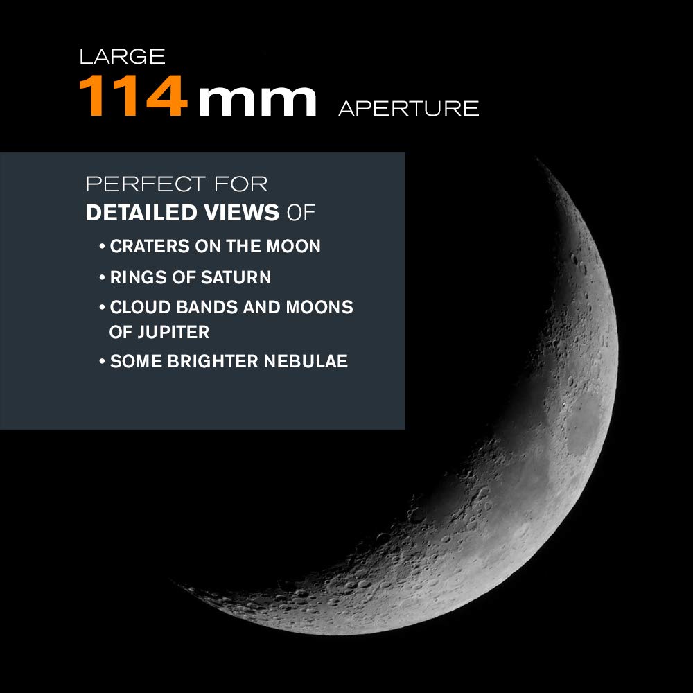 Celestron 31150 LCM 114 Series: telescopio reflector newtoniano computerizado, plata