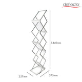 Deflecto - Expositor plegable (aluminio, con maleta de transporte, 6 niveles, A4)