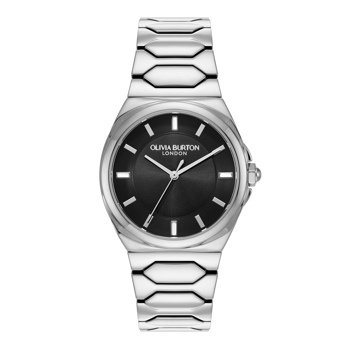 Olivia Burton Reloj Analógico de Cuarzo Multifunción para Mujer Colección Lustre Collection con Correa en Acero Inoxidable