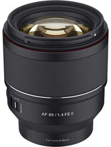 SAMYANG Lente de Enfoque automático con teleobjetivo de fotograma Completo F1.4 AF Series II de 85 mm para Sony E (SYIO85SE2-E), Color Negro
