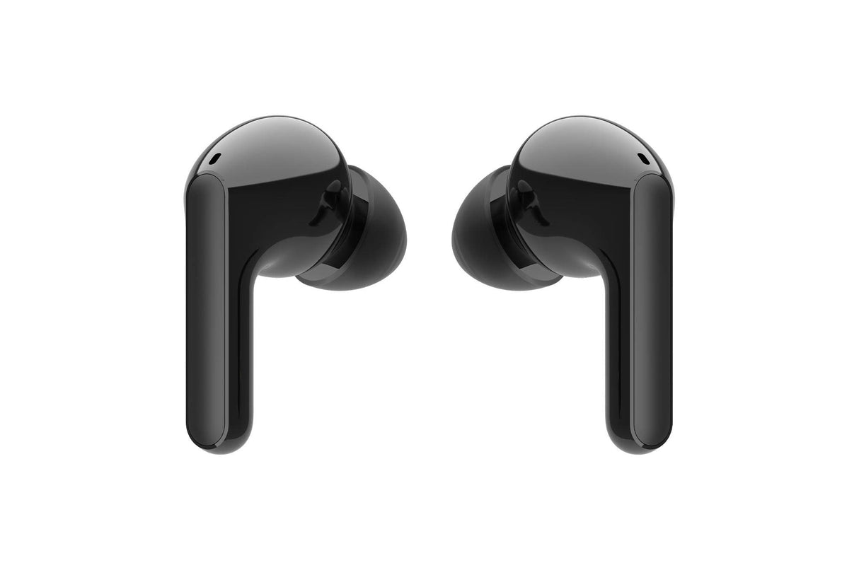 LG TONE Free FN5 Auriculares True Wireless con autolimpieza UVnano que elimina el 99,9% de las bacterias, tecnología Meridian Sound, doble micrófono para llamadas en la oficina y carga rápida en negro
