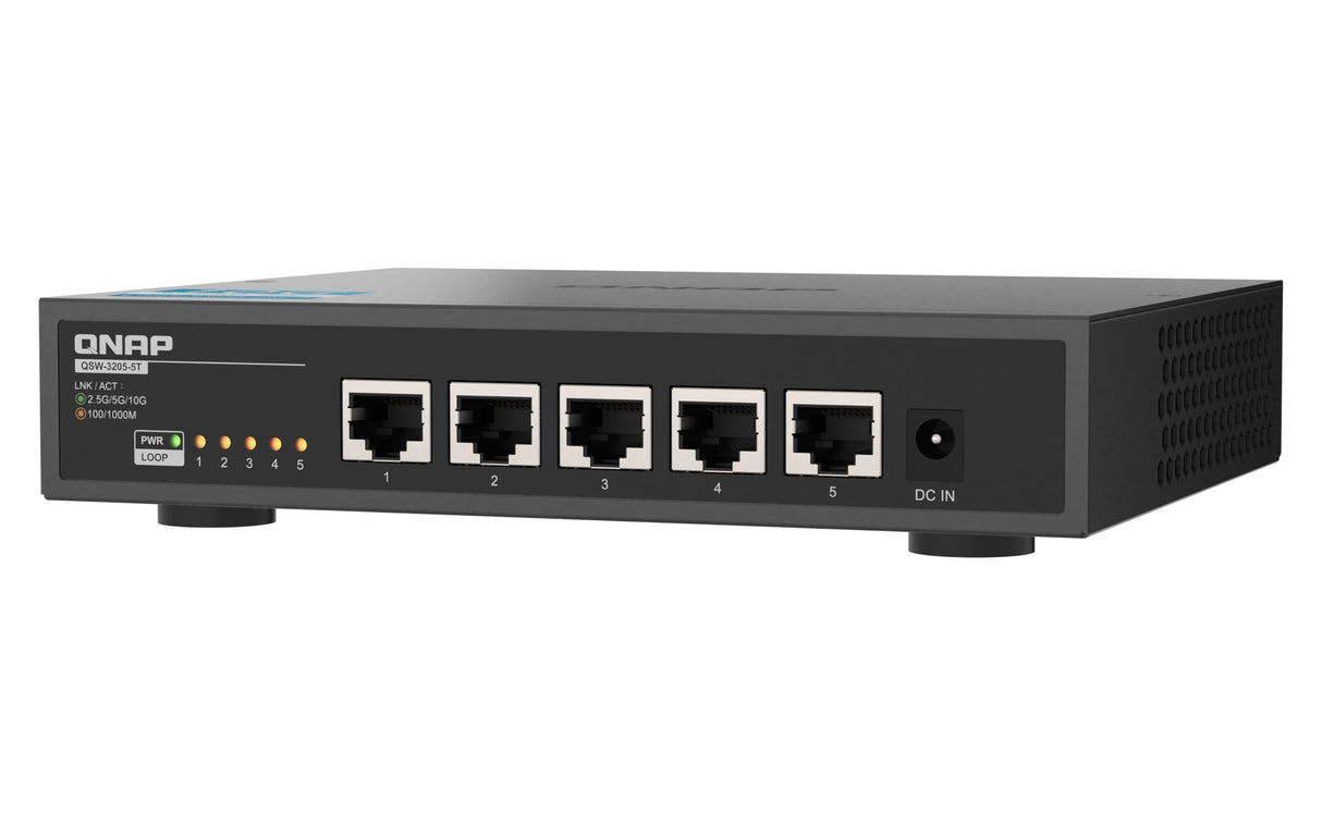Qnap Switch QSW-3205-5T | 5X 10GbE, Plug & Play Unmanaged, Fanless