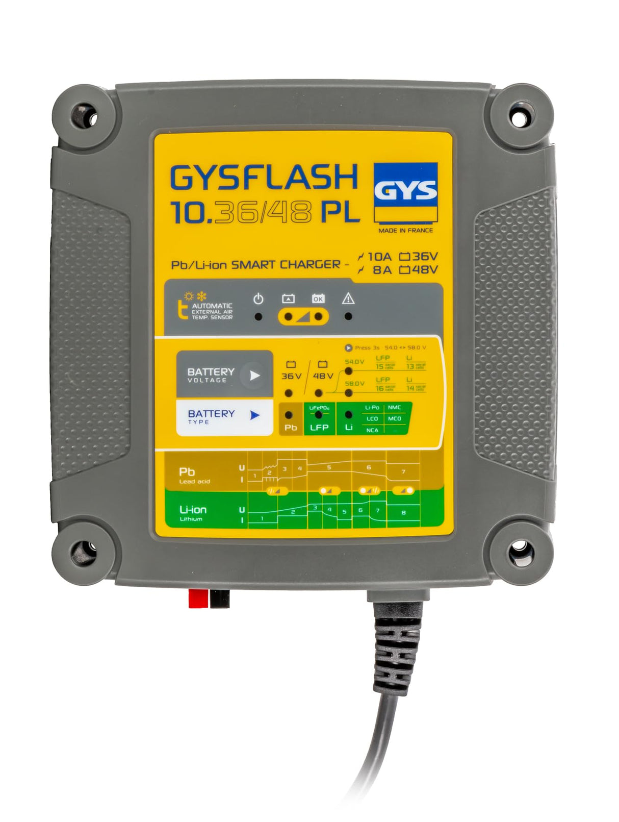 GYS GYSFLASH 10.36/48 PL 027060 - Cargador automático (36 V, 48 V)