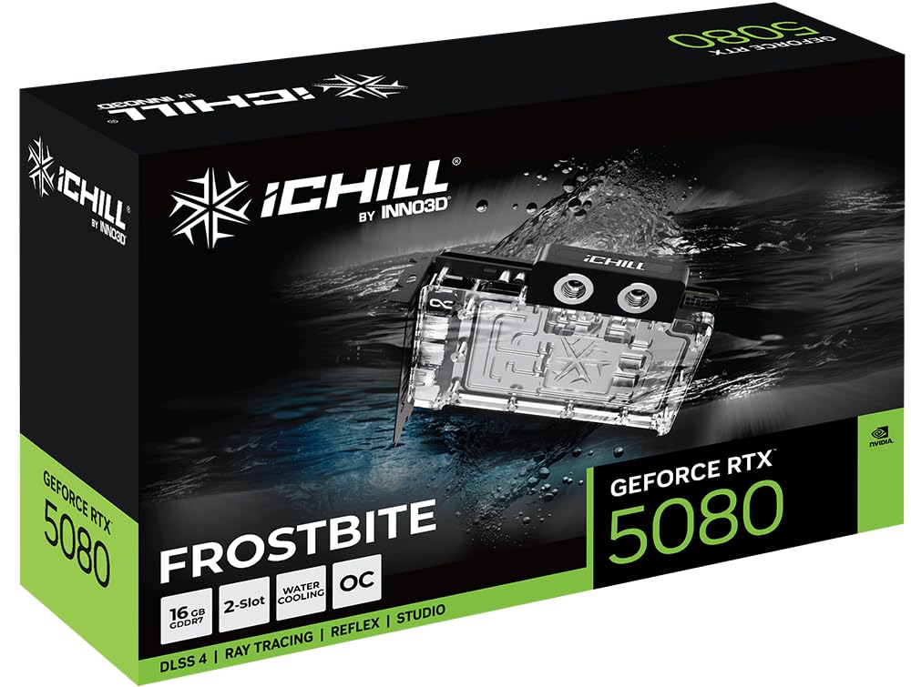 Inno3D GeForce RTX 5080 iCHILL Frostbite 16GB GDDR7 Reflex 2 RTX AI DLSS4