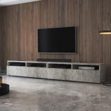 SELSEY REDNAW - Mueble de TV Moderno con 2 cajones, 200 cm, Color Gris