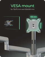 ICY BOX IB-MS505-TI 81,3 cm (32") Abrazadera Negro, Plata - Soporte para televisor (Abrazadera, 21 kg, 81,3 cm (32"), 75 x 75 mm, 100 x 100 mm, Negro, Plata)