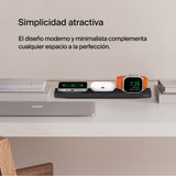 Belkin cargador MagSafe 3 en 1, certificación MFi, carga inalámbrica rápida portátil para serie de iPhone 16, 15, 14, 13, 12, Apple Watch Series 9, 8 y posteriores, AirPods 2 y AirPods Pro