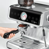 Polti Coffea G50S Cafetera con Molinillo de Café en Grano Integrado, para Espresso y Cappuccino, 30 Niveles de Molido, Steamymilk Profesional para Espumado de Leche, Plata