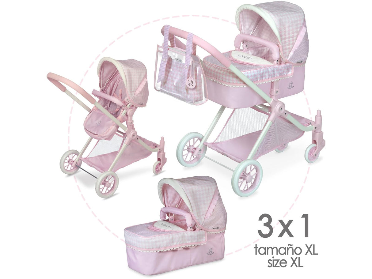 Coche de muñeca 3x1 - para muñecas de hasta 52 cm.