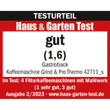 GASTROBACK Cafetera Grind & Brew Pro Thermo, plata, negro