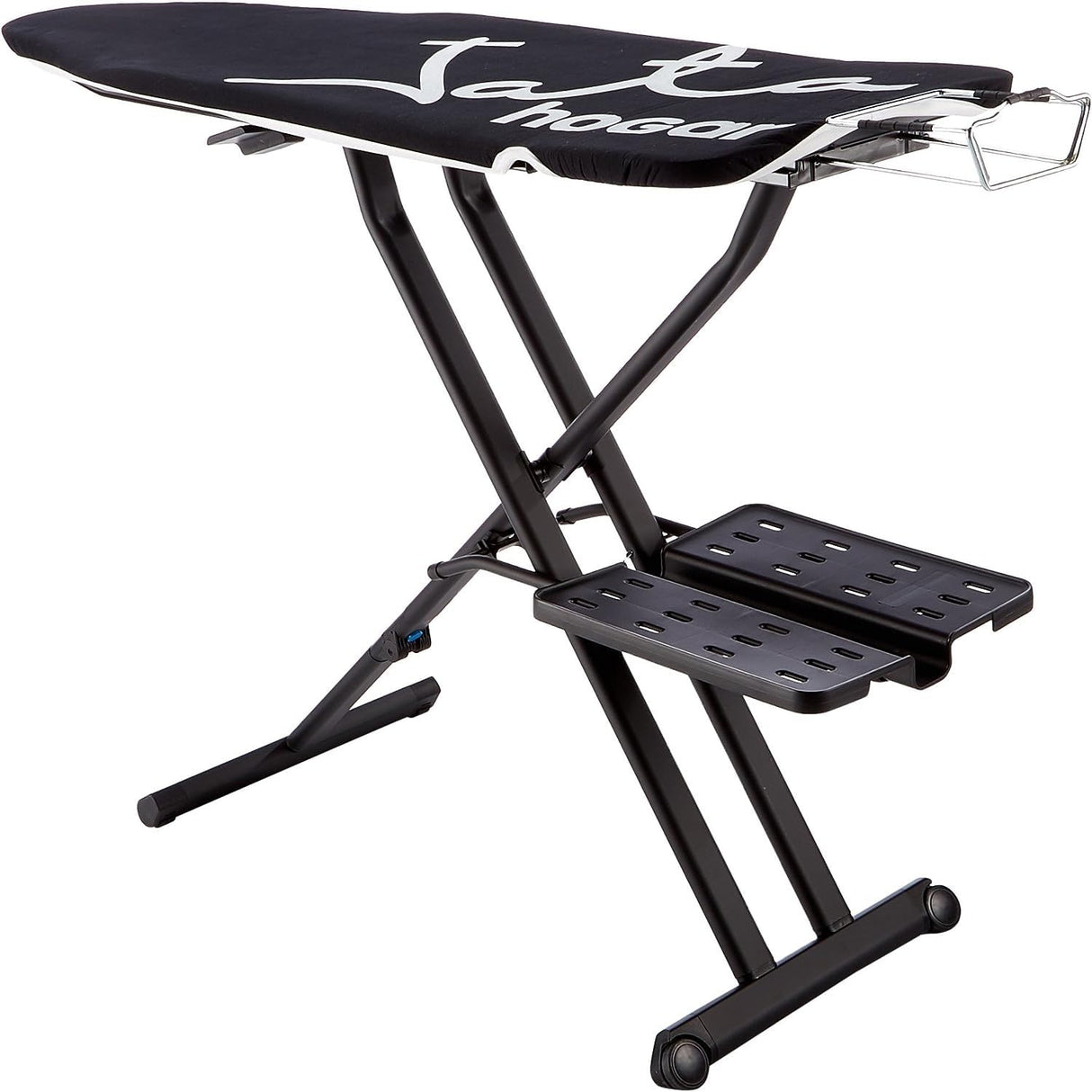 JATA HOGAR TP600 -Tabla de Planchar Plegable, Medidas 136 x 46 cm, Estructura Aluminio Anticorrosión, Resistencia 40 kg, Antideslizante, Funda 100% Algodón, Reposa Planchas, Fabricación europea