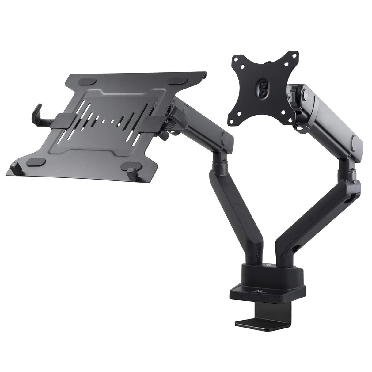 Soporte de Escritorio para 2 ó 3 monitores, Laptop, portátil, Pantalla, Monitor, Altura, rotación e inclinación Ajustable, con Portes USB Integrados, VESA 75x75, 100x100 (MC-813 Doble)