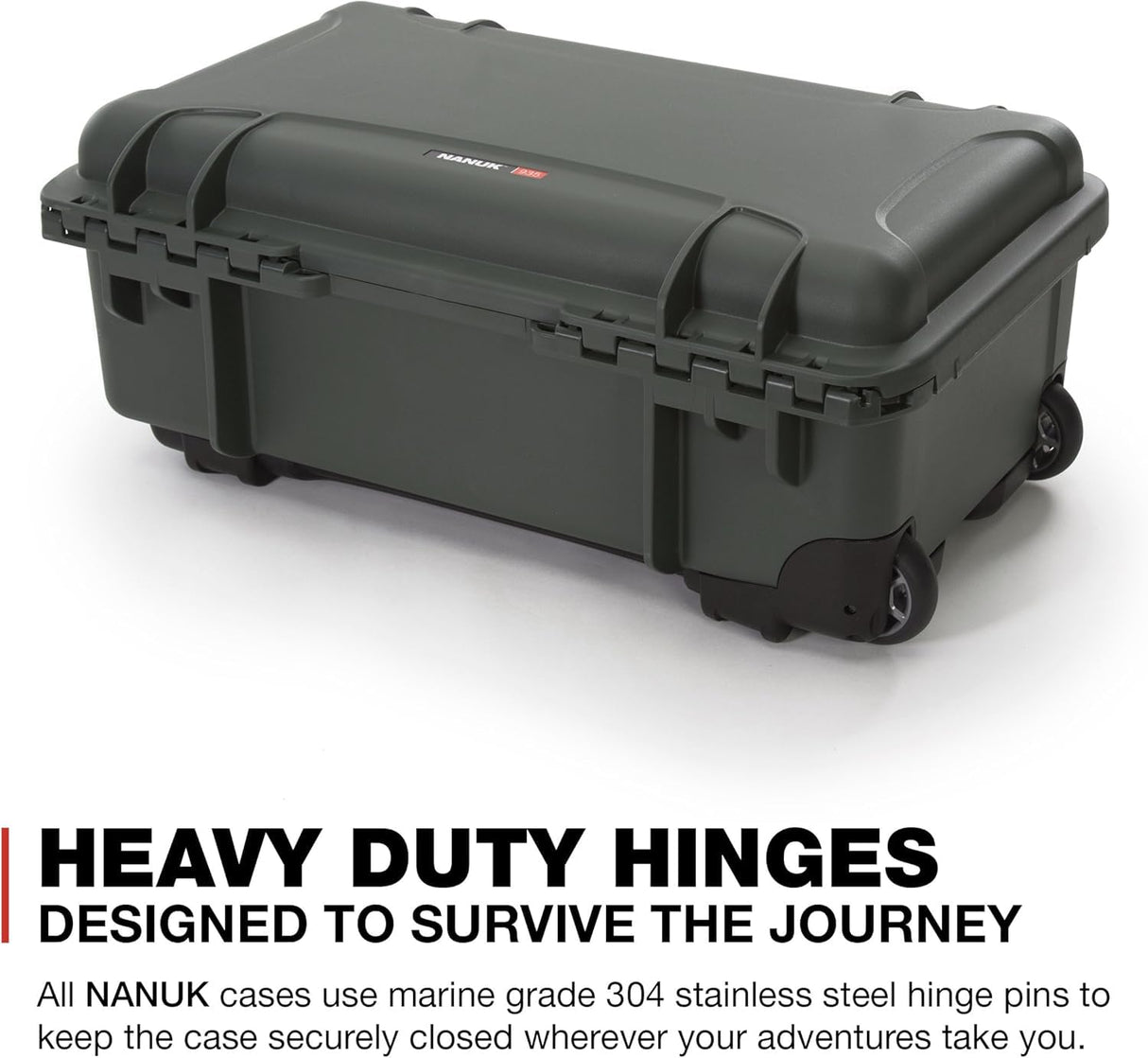 Nanuk 935 - Funda rígida Impermeable con Ruedas, Divisor Acolchado y Organizador de Tapa, Color Verde Oliva