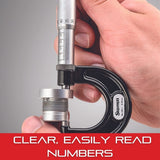 Starrett ST216AXRLZ - Juego de micrómetro digital para exterior, cierre de carraca, tuerca de bloqueo, caras de carburo, rango de 0 a 3 pulgadas, graduación de 0 cm