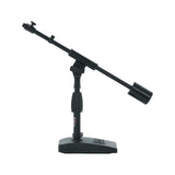 Gator Frameworks - Soporte de micrófono de base corta con peso con brazo telescópico y peso de contador de 2.5 libras; ideal para escritorio, grabación y transmisión (GFW-MIC-0822)