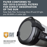 Celestron 94244 EclipSmart Solar Eclipse Filtro para telescopio – Cumple con la Norma ISO 12312-2, acople Seguro con película con protección Solar, para telescopios Schmidt-Cassegrain de 8”, Negro