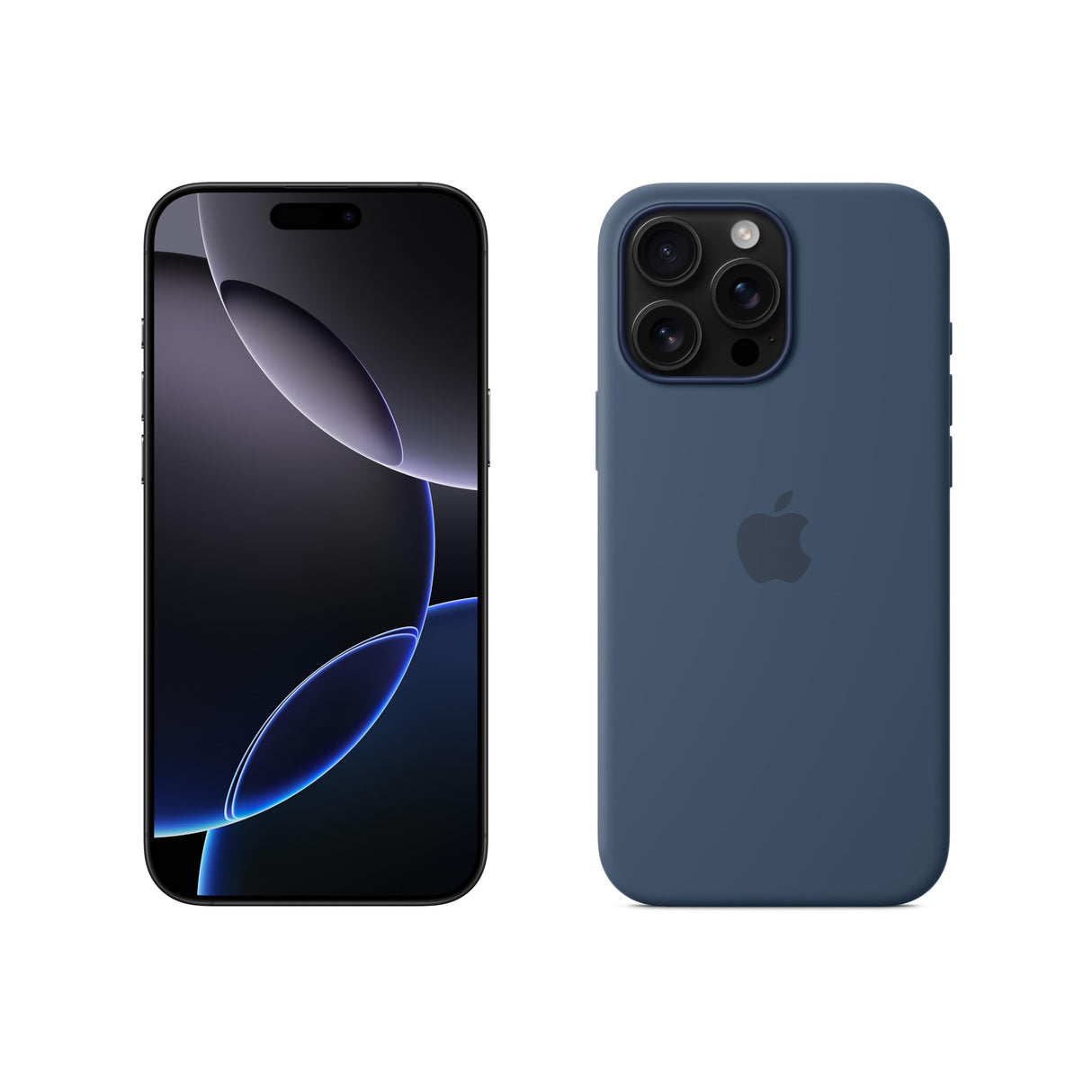 Apple iPhone 16 Pro MAX (256 GB) - Titanio Negro + Funda de Silicona con MagSafe - Denim