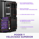 NZXT Placa Base para Juegos N9 X870E - AMD X870E AM5 ATX para Ryzen 9000/8000/7000-20+2+1, DDR5, 4X M.2, PCIe 5.0, 5GbE – Cubierta de Metal Completo, Pestillos de liberación rápida M.2 – Negro