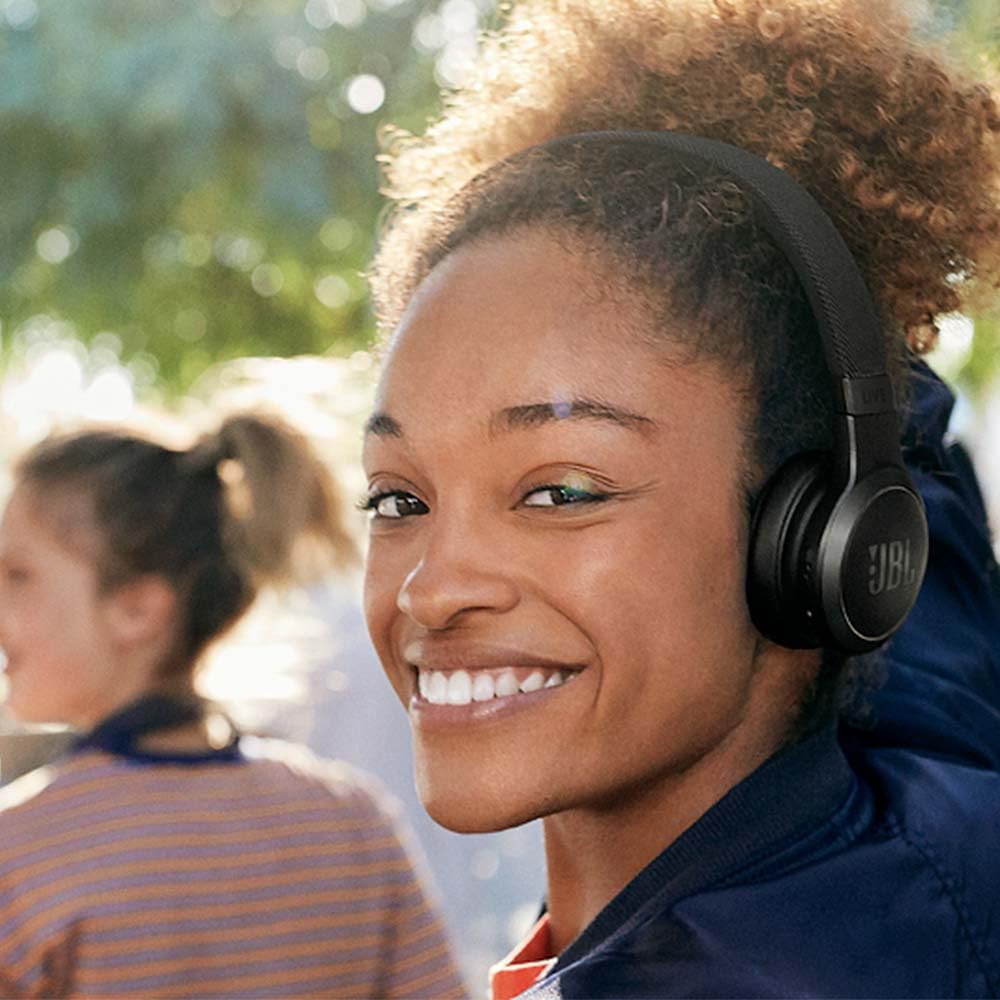 JBL LIVE 460 NC Auriculares supraaurales inalámbricos con cancelación adaptativa de ruido, tecnología Bluetooth, hasta 50h de batería sin NC, asistente de voz y conexión multipunto, blanco