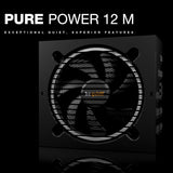 be quiet! Pure Power 12 M 550W, Compatible ATX 3.1 y PCIe 5.1, 80 Plus Gold, Fuente de alimentación Modular, Cable 12V-2x6 Incluido, Ventilador be quiet! de 120 mm, BN341