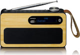 Lenco PDR-040 – Radio portátil Dab+ – Radio FM – con Bluetooth – Batería integrada con 2000 mAh – 3 W RMS – Reloj y Despertador – De bambú auténtico – Negro