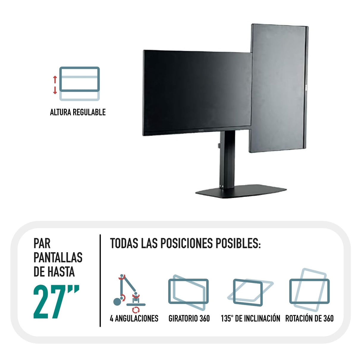 SOPORTE TV MESA 2 PANTALLAS 13--27- EWENT EW1538