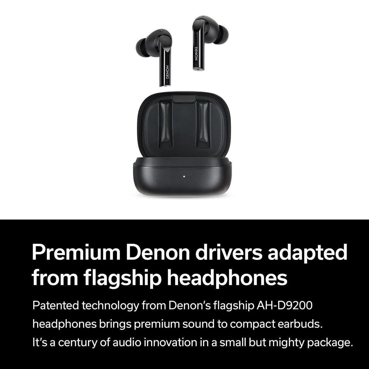 Denon AH-C840NCW - Auriculares intrauditivos inalámbricos Bluooth con cancelación Activa de Ruido, Resistentes al Agua, Llamada cristalina, Color Negro