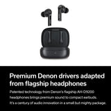 Denon AH-C840NCW - Auriculares intrauditivos inalámbricos Bluooth con cancelación Activa de Ruido, Resistentes al Agua, Llamada cristalina, Color Negro