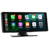 VEVOR Estéreo Inalámbrico HD para Coche, con Pantalla Táctil Compatible con Apple CarPlay y Android Auto, con Control de Voz, Enlace Espejo, Bluetooth, Navegación GPS, 245 x 97 x 30 mm, Negro