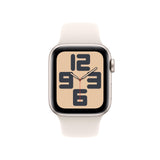 Apple Watch SE de 2.ª generación GPS Smartwatch con Caja de Aluminio en Blanco Estrella de 40 mm y Correa Deportiva Blanco Estrella - Talla S/M. Monitores de entreno y sueño y Resistencia al Agua
