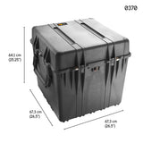 PELI 0370 Maleta Cuadrada Profunda y estanca para Equipos fotográficos y electrónicos, IP67 estanca, 227L de Capacidad, Fabricada en EE.UU., con Espuma Personalizable, Color Negro