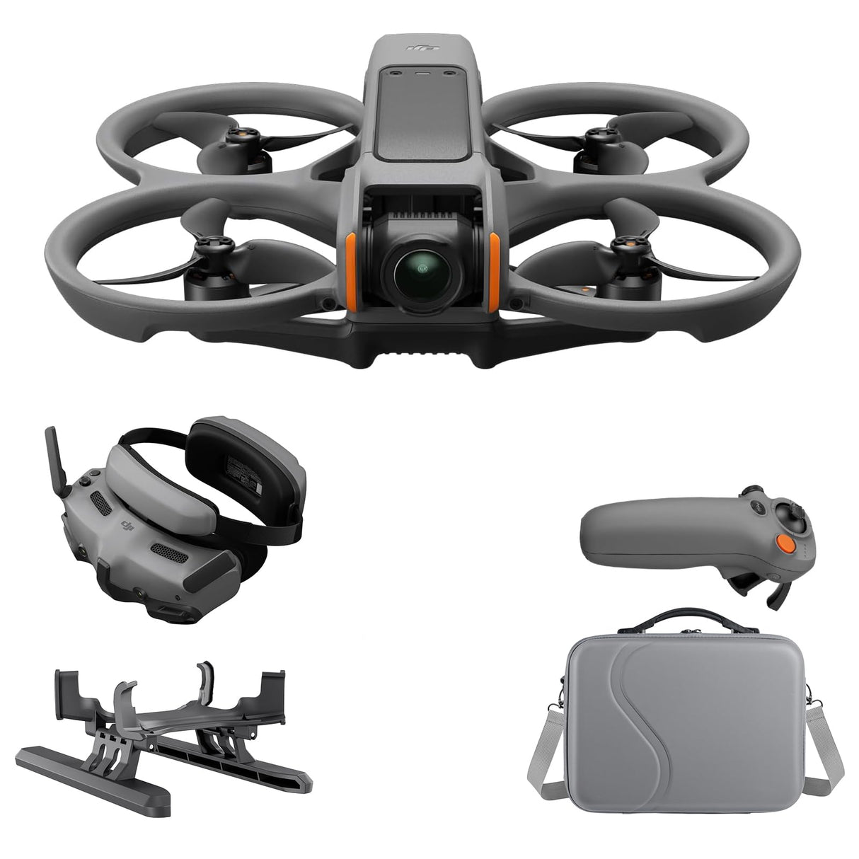 DJI Avata 2 Fly More Combo (1 batería) Bundle, Drone FPV con cámara, con protección de la hélice, voltea/rueda con sólo pulsar un botón, drone con cámara de contenidos POV, incl Goggles 3y RC Motion 3