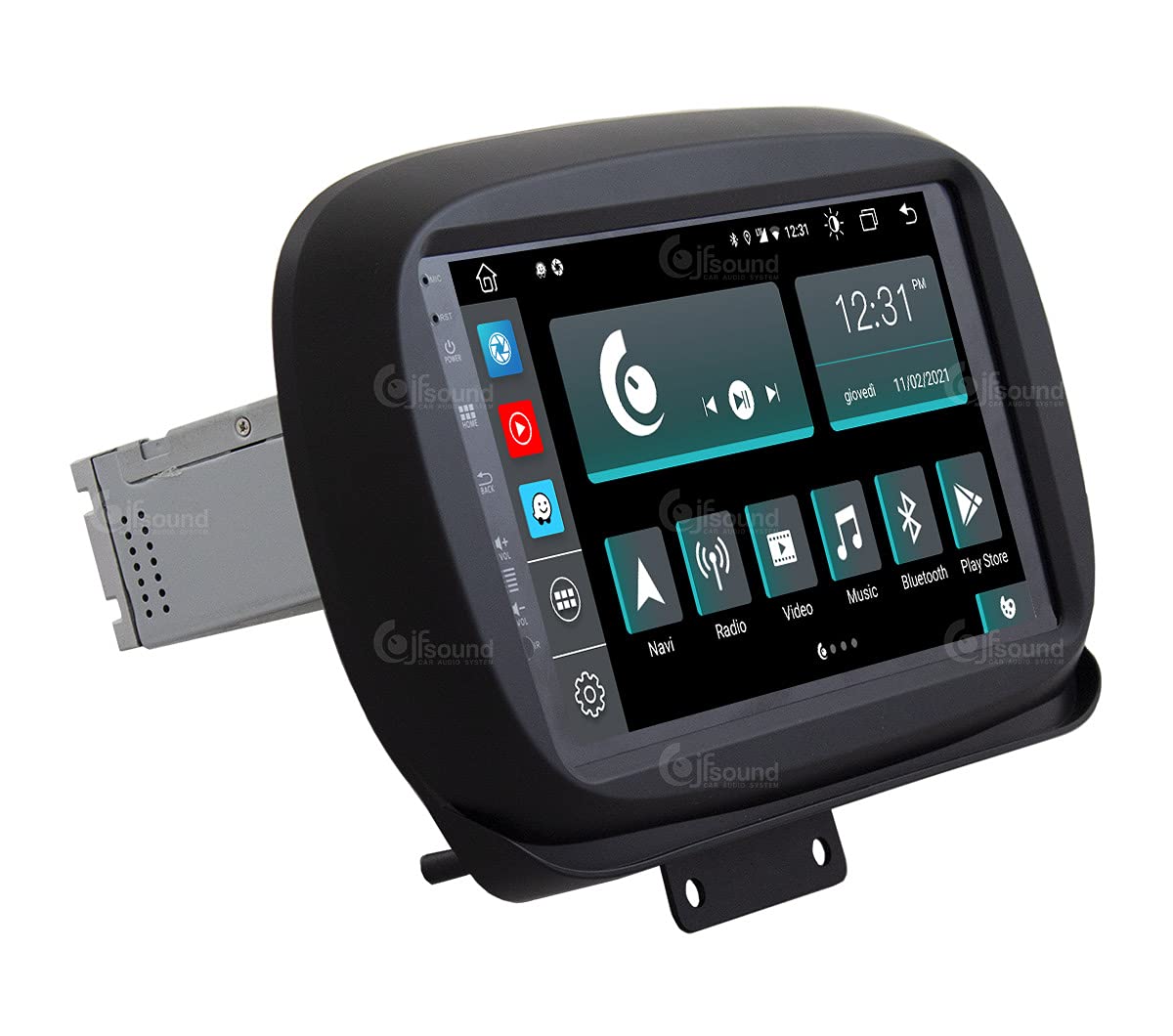 Jf Sound car audio system Autorradio de Ajuste Personalizado para Fiat 500X Android GPS Bluetooth WiFi Dab USB Pantalla táctil Full HD 9" procesador de 8 núcleos y comandos de Voz