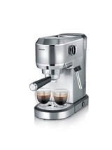 SEVERIN Máquina de café espresso Newspresa, máquina de portafiltro, bomba ULKA con 20 bares, boquilla espumadora de leche, depósito de agua de 1 L, para una o dos tazas, acero inox 1.350 W, KA 5997