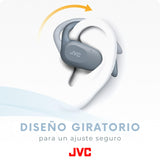 JVC Auriculares Inalámbricos Bluetooth | 26h Batería y Carga Rápida | Oreja Abierta | Ligeros y Resistentes a Salpicaduras | Deportivos | Control Táctil - HA-NP40T (Azul)