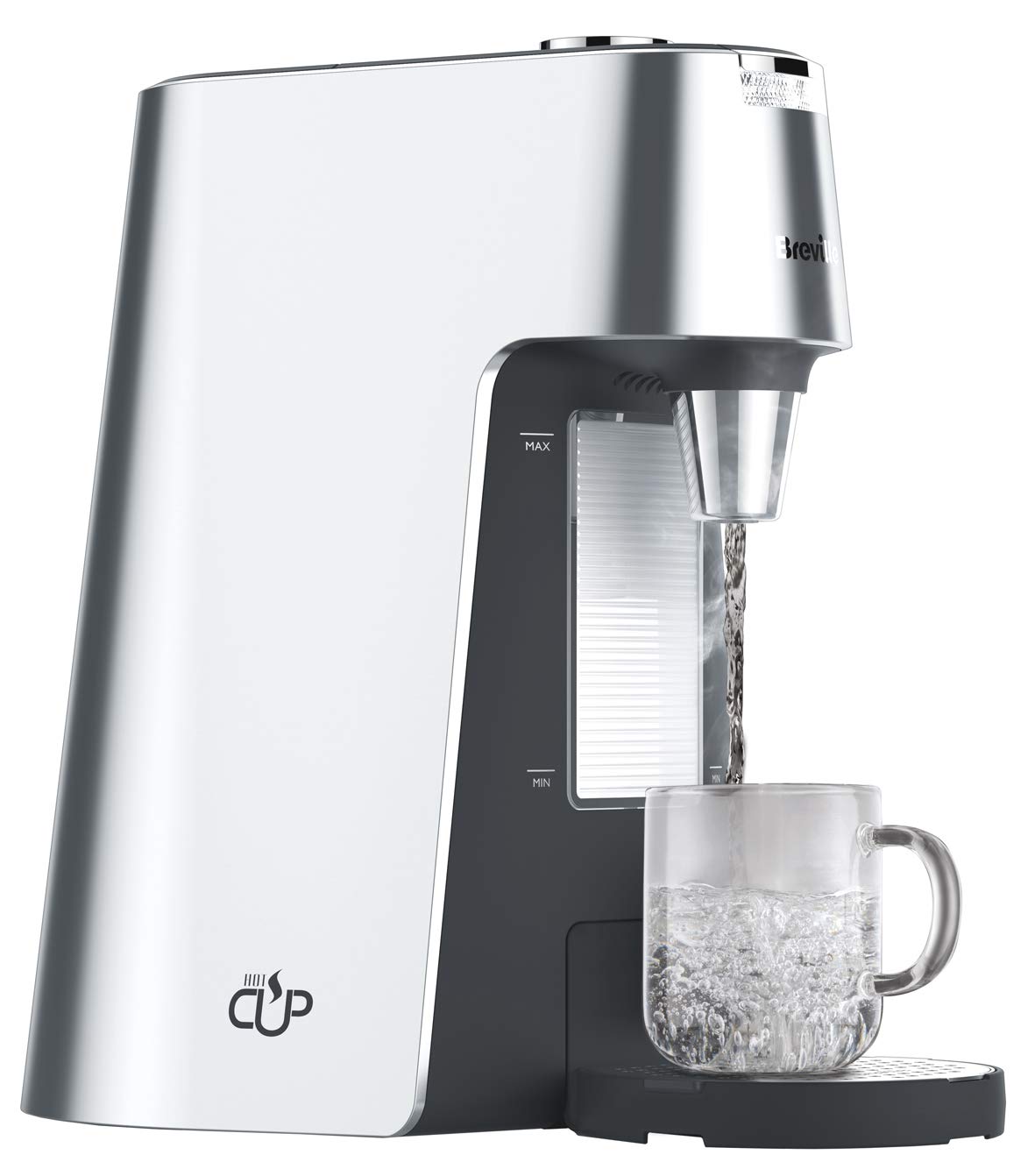 Breville HotCup - Dispensador de agua caliente | 3 kW de ebullición rápida | Dispensador variable y ajuste de altura | 2 L | Plata [VKT111]