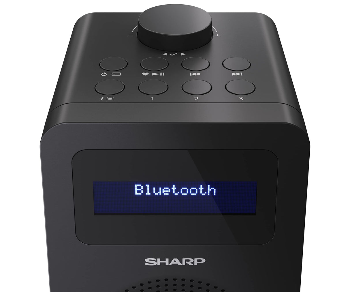 SharpDR-430(BK) Radio Digital sobremesa Tokyo - Radio Dab+, Dab y FM con RDS, BT 5.0, Alimentación USB, Mini Jack, Antena telescópica, búsqueda automatica, Hora y Fecha Auto, Alarma, 5w, Negro