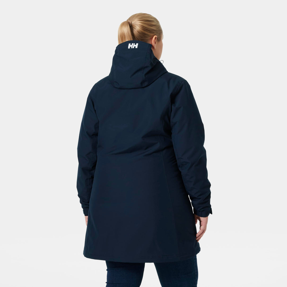 Helly Hansen Mujer Chubasquero Largo Belfast, S, Azul marino